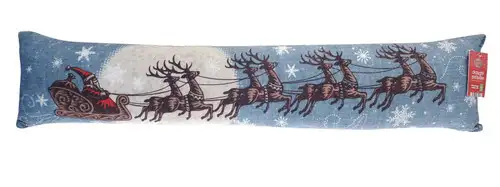 Sleigh Ride Xmas Print Fleece Draught Excluder